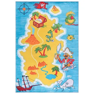 Mazovia Kinderteppich Kinderteppich Spiel Teppich Kinderzimmerteppich Blau, 200 x 300 cm, Fußbodenheizung, Allergiker geeignet, Rutschfest blau 200 x 300 cm