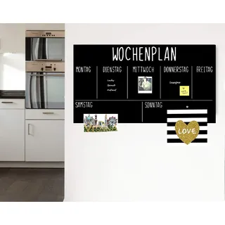 Familienplaner - Wochenplaner | für Kreide & Kreidestifte | selbstklebend | magnetisch | viele Größen | Kreidetafel Magnet Klebefolie (75x45cm Wochenplan)