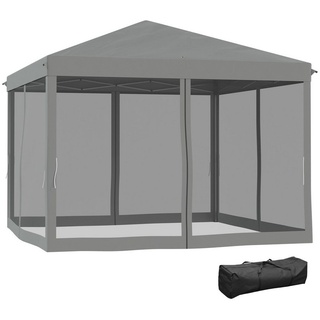 Outsunny Faltpavillon Pop-Up-Zelt mit Seitenwänden, mit 4 Seitenteilen, (Faltzelt mit Seitenwänden, Pavillon), LxBxH: 295x295x260 cm grau