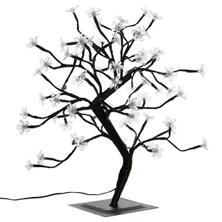 64 LED Baum mit Blüten Blütenbaum Lichterbaum weiß 45 cm hoch Trafo IP44 Timer Weihnachtsbeleuchtung Weihnachtsdeko Lichterdeko Xmas