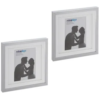 Relaxdays Bilderrahmen Silber 25x35 cm 2er Set