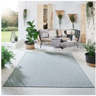 Steffensmeier Teppich Öland Raute, Rechteckig, In- und Outdoor, wasserfest beige|grün 80 cm x 150 cm
