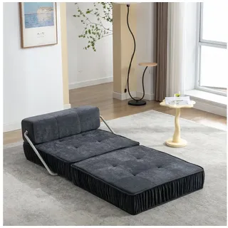 OKWISH Sofa Modulares Klappsofa, Futon-Schlafsessel,abnehmbares Rückenkissen für Wohnzimmer 1 Teile grau