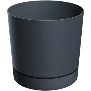 Spetebo XL Kunststoff Pflanzkübel mit Untersetzter rund anthrazit Ø 47 cm