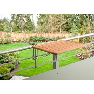 Balkonhängetisch MERXX "Holz" Tische Gr. B/H/T: 60 cm x 0,25 cm x 40 cm, grün (eucalyptus) Gartentische Tisch für den Balkon geeignet, 60x40 cm