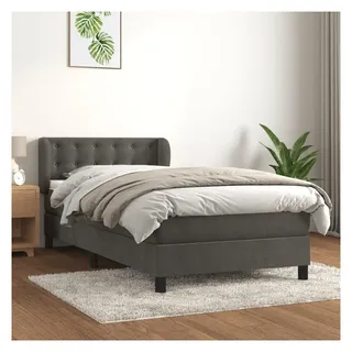 vidaXL Boxspringbett 100 x 200 cm Dunkelgrau