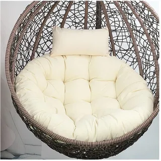 Yahbrra Kissen für Hängesessel Outdoor, Hängekorb Kissen, Ersatzpolster für Hängesessel, Sitzkissen Polster für Hängesessel (Color : Beige, Size : 115size (Diameter: 105cm))