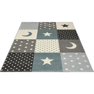 MERINOS Pastel Kids Kinderteppich 80 x 150 cm Grau/Hellblau