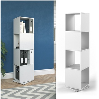 Vicco Drehregal XXL Regal Ordnerregal Büroregal Standregal Akten Schrank Weiß