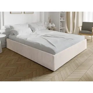 Bett mit Bettkasten - 160 x 200 cm - Cord - Beige - PONTOS von YSMÉE