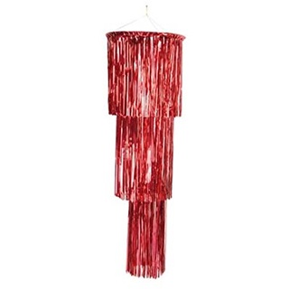 AUTOUR DE MINUIT Rund um Mitternacht Hängeleuchte von Weihnachten Wasserfall PVC rot, rot, 124 x 40 cm