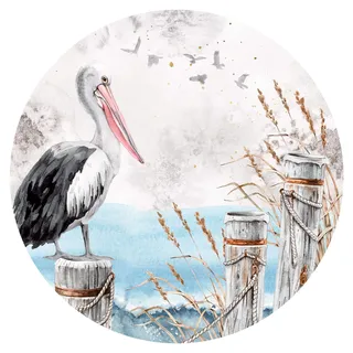 Grandora Wandaufkleber Wandtattoo Schlafzimmer Nordsee Wandsticker Ostsee Wandbild Wohnzimmer Wanddeko Flur Esszimmer Meeresblick Tapete selbstklebend DL652-06