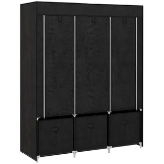 Homcom Kleiderschrank 125 x 162,5 x 43 cm Schwarz