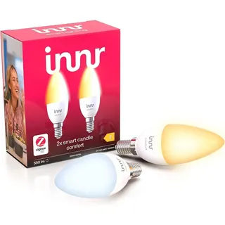 Innr Smarte LED-Glühbirne E14 Comfort, Kerzenform, 2 Stück