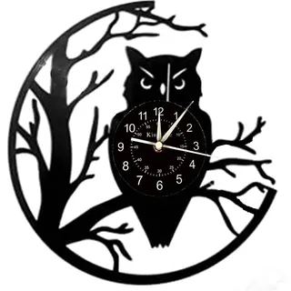 Smotly Vinyl Wanduhr Eule Muster verheißungsvolle Home Wanddekoration Wanduhr Geschenk
