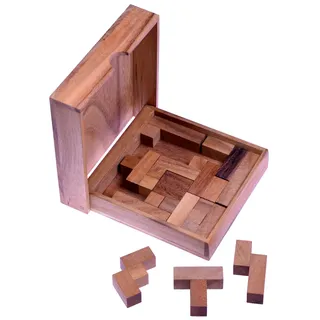 Logoplay Square Puzzle - Pentomino Puzzle - Lernspiel - Denkspiel - Knobelspiel - Geduldspiel - Logikspiel aus Holz