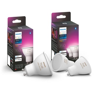 Philips Hue White & Color Ambiance GU10 LED Lampe 3-er Pack, dimmbar, bis zu 16 Millionen Farben, steuerbar via App, kompatibel mit Amazon Alexa (Echo, Echo Dot)