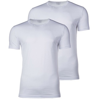 EMPORIO ARMANI Herren T-Shirt 2er Pack - Crew Neck, Rundhals, Baumwolle Weiß S