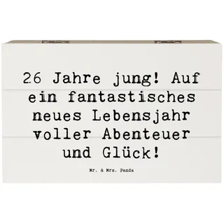 Mr. & Mrs. Panda Dekokiste 19 x 12 cm Spruch 26. Geburtstag - Weiß - Geschenk, herzlicher Wunsch (1 St) weiß