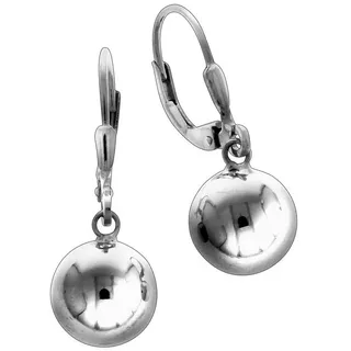 VIVANCE Ohrhänger 925 Silber Kugel 10mm weiß
