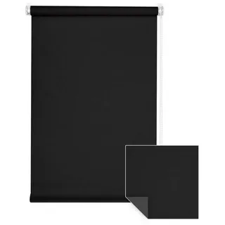 Verdunklungsrollo Klemmfix Verdunkelungsrollo 50x150 cm schwarz [Stoffbreite: 47cm], Victoria M., blickdicht, ohne Bohren, freihängend, Klemmfix, mit Kindersicherung, für Fenster und Türen, Sonnenschutz Sichtschutz schwarz 50 cm x 150 cm