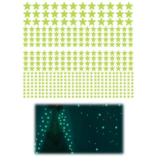 420 Stücke Leuchtsterne Kinderzimmer, Selbstklebend Mädchen Sternenhimmel, Glow in the dark stars, Leuchtaufkleber Mond Sterne Fluoreszierend Wand Aufkleber Schlafzimmer Wohnzimmer