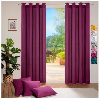 heimtexland Deko Vorhang Ösen 140 x 225 cm Lila 1 St