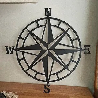Wanddekoration Metall Maritim Schwarz Groß - Für Wohnzimmer, Schlafzimmer, Badezimmer
