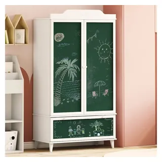 vidaXL Kleiderschrank Kreidetafel 90 x 45 x 165 cm Holzwerkstoff weiß
