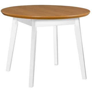 Beautysofa Esstisch Rund,ausklappbar,funktional Tisch OSLO IV, Breite:100-130 weiß
