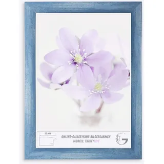 Online-GalleryKing OGK Thirtyfive Bilderrahmen 19x23 cm Hellblau gewischt mit MDF Holzrahmen vollummantelt, entspiegeltes Anti-Reflex Kunstglas und HDF Rückwand - Fotorahmen für Hoch- und Querformat