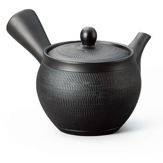 Tokoname Ware F337 Akiko Keramik-Teekanne, schwarzer Schlamm, Bili