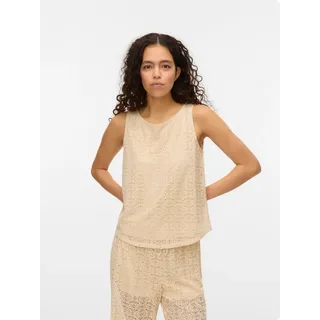 Vero Moda Spitzentop VMMAYA TANK TOP JRS VO Materialmix, regular fit beige S (36)