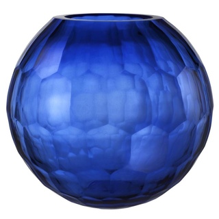 Casa Padrino Glas Vase / Blumenvase Blau Ø 30 x H. 26 cm - Luxus Wohnzimmer Deko