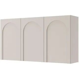 Selsey Arkadia - Sideboard 3-türig mit gefrästen Fronten, greige 150 cm - 6 Fächer - Modernes Design mit Bögen - Laminatplatte Robust & Pflegeleicht - Eigenmontage