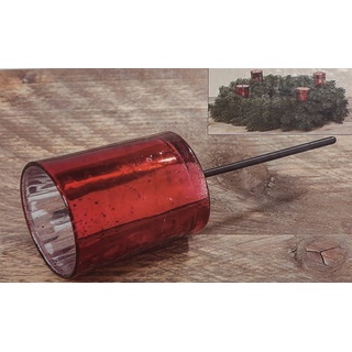 BOLTZE GRUPPE GmbH Teelichthalter Kerzenhalter für Adventskranz 4er-Set rot rot