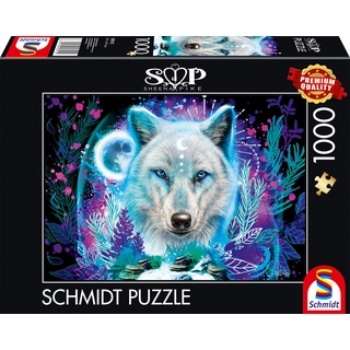Schmidt Spiele 58515 Sheena Pike, Neon Arktis-Wolf, 1000 Teile Puzzle