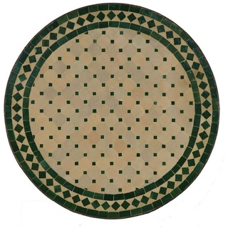 Casa Moro Gartentisch Mediterraner Mosaiktisch grün Terrakotta Ø 100cm groß rund mit Eisengestell, Kunsthandwerk aus Marokko, Mosaik Gartentisch Esstisch Balkontisch, MT2199, Handmade grün