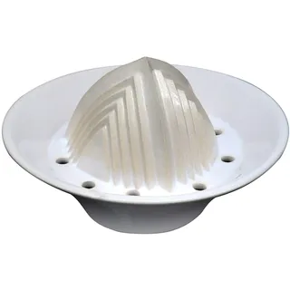 ANCKERAMIC® Zitronenpresse Keramik, handgemachte Saftpresse manuell, Entsafter für Zitronen, Limetten & Orangen (Weiß)