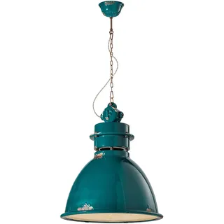 ferroluce Retro Hängeleuchte Industrial Massive 50x62 cm Verde Lucido