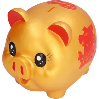 Kreatives Goldenes Sparschwein, Stoßfestes Gummisparschwein, Spardose Für Kinder Und Erwachsene, Große Größe (fasst Bis Zu 1200 Münzen)