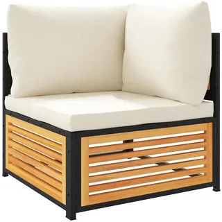 vidaXL Garten-Lounge-Set mit Kissen weiß