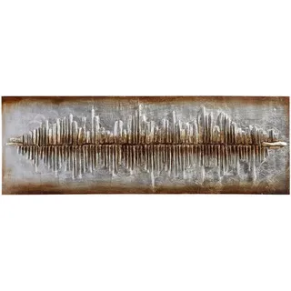 Monee Objektbild, Mehrfarbig, Gold, Holz, Tanne,Tanne, rechteckig, 180x60 cm, Fsc, handgemalt, 3D-Effekt, Bilder und Zubehör, Wandbilder, Metallbilder