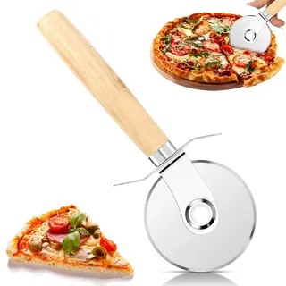 Pizzaschneider,Spülmaschinenfest Pizza Schneider,Pizza Schneidemesser,,Pizzaroller aus Edelstahl,Pizzarad Pizzaschere,Mit Rutschfestem Griff,für Pizza, Kuchen, Waffeln, Teig und Mehr