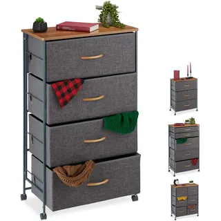 Relaxdays Schubladenschrank 93 x 58 x 30 cm Grau