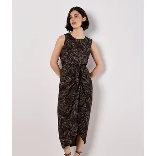 Midirock APRICOT "Midirock", Damen, Gr. XL (42), schwarz, Obermaterial: 85% Viskose CV. 15% Polyamid PA., gemustert, Röcke, mit Batik-Blattmuster