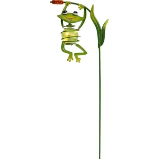 Näve Leuchten LED-Solar Erdspieß "FROSCH" LED-Solar Erdspieß "FROSCH" LED-Solar Erdspieß "FROSCH", Lampe für den Außenbereich im Romantik-Sty... - Grün