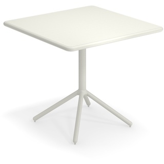 Grace Tisch mit abnehmbarer Platte und runder Tischkante, 80 x 80 cm, weiß
