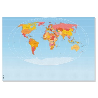 SIGEL HO560 Papier-Schreibtischunterlage Weltkarte, ca. DIN A2 - extra groß - 30 Blatt, weitere Designs