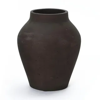 Hometopia Vase, Dunkelbraun, Naturmaterialien, Beton Optik, Rund, 34 cm, Dekoration, Vasen, Keramikvasen